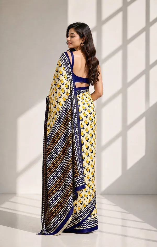 Leelavati_Printed_Floral_Print_Geometric_Print_Blocked_Printed_Woven_Daily_Wear_Pure_Cotton_Saree_Yellow