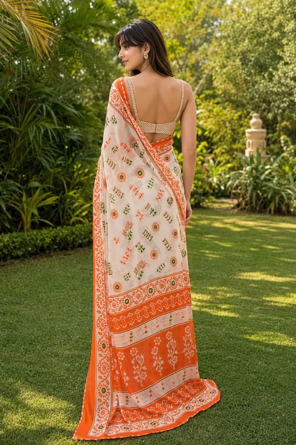 Leelavati_Printed_Floral_Print_Geometric_Print_Blocked_Printed_Woven_Embellished_Daily_Wear_Pure_Cotton_Saree_Multicolor