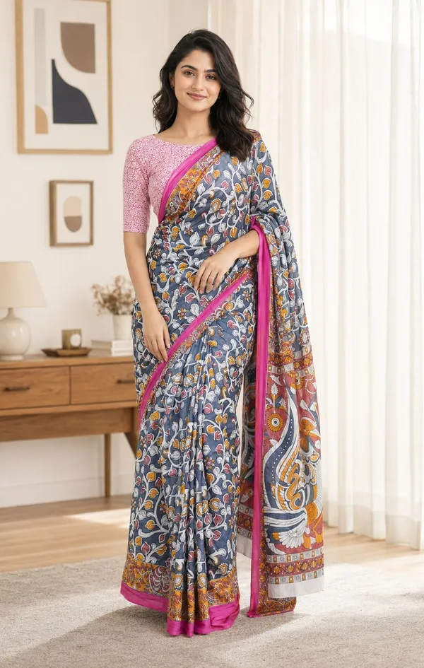 Leelavati_Printed_Floral_Print_Geometric_Print_Blocked_Printed_Woven_Daily_Wear_Pure_Cotton_Saree_Grey