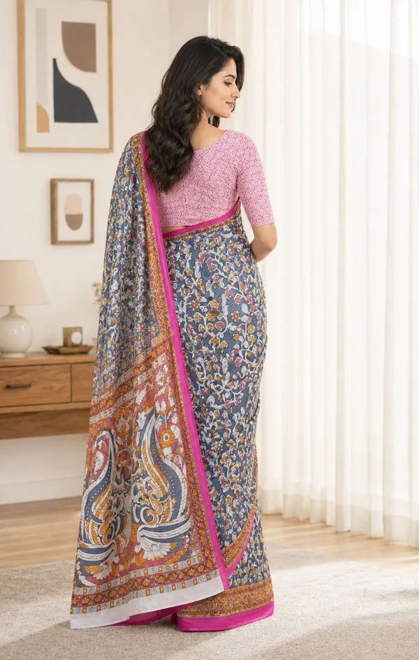 Leelavati_Printed_Floral_Print_Geometric_Print_Blocked_Printed_Woven_Daily_Wear_Pure_Cotton_Saree_Grey