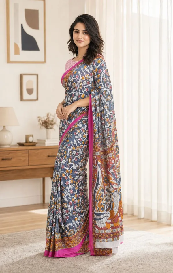 Leelavati_Printed_Floral_Print_Geometric_Print_Blocked_Printed_Woven_Daily_Wear_Pure_Cotton_Saree_Grey