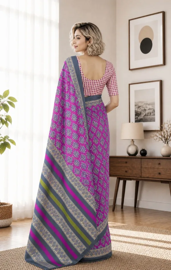 Leelavati_Printed_Floral_Print_Geometric_Print_Blocked_Printed_Woven_Daily_Wear_Pure_Cotton_Saree_Purple