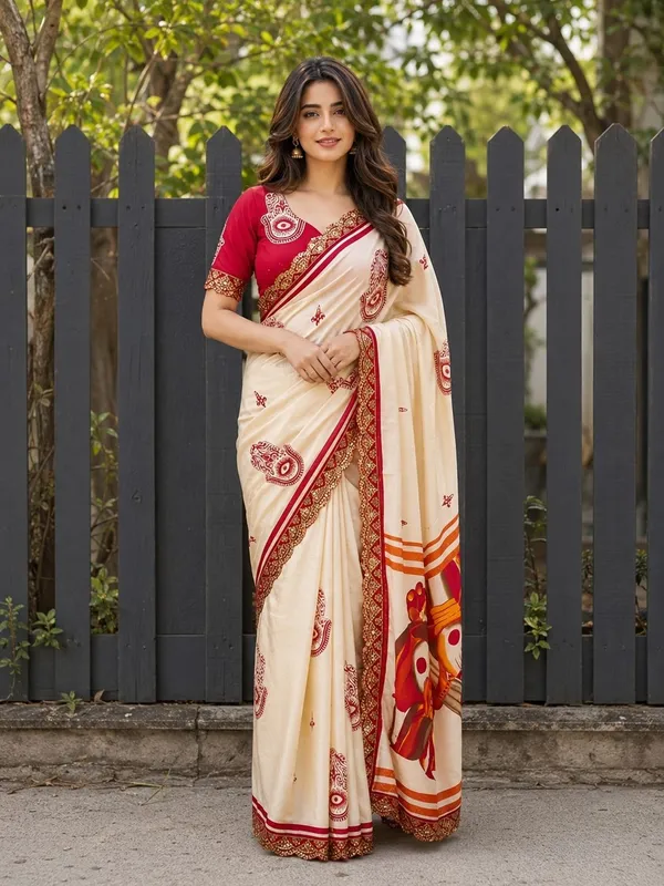 Leelavati_Embellished_Embroidered_Printed_Blocked_Printed_Daily_Wear_Pure_Cotton_Saree_Cream_And_Red