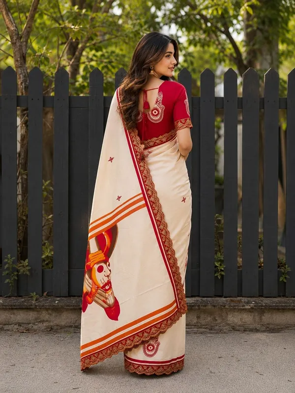 Leelavati_Embellished_Embroidered_Printed_Blocked_Printed_Daily_Wear_Pure_Cotton_Saree_Cream_And_Red