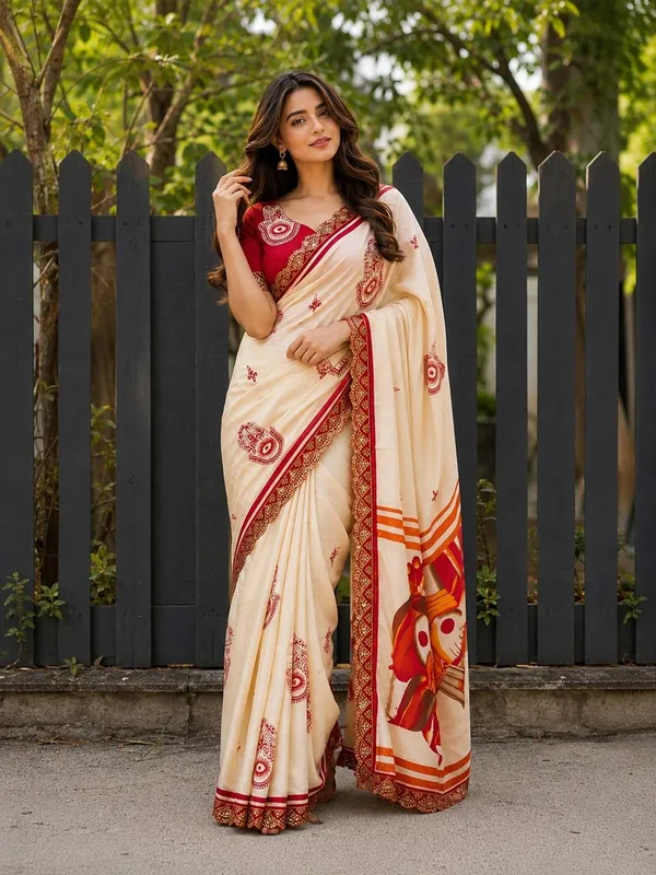 Leelavati_Embellished_Embroidered_Printed_Blocked_Printed_Daily_Wear_Pure_Cotton_Saree_Cream_And_Red