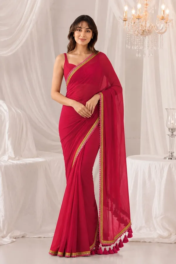 Leelavati_Embroidered_Self_Design_Solid/Plain_Bollywood_Pure_Cotton_Saree_Red
