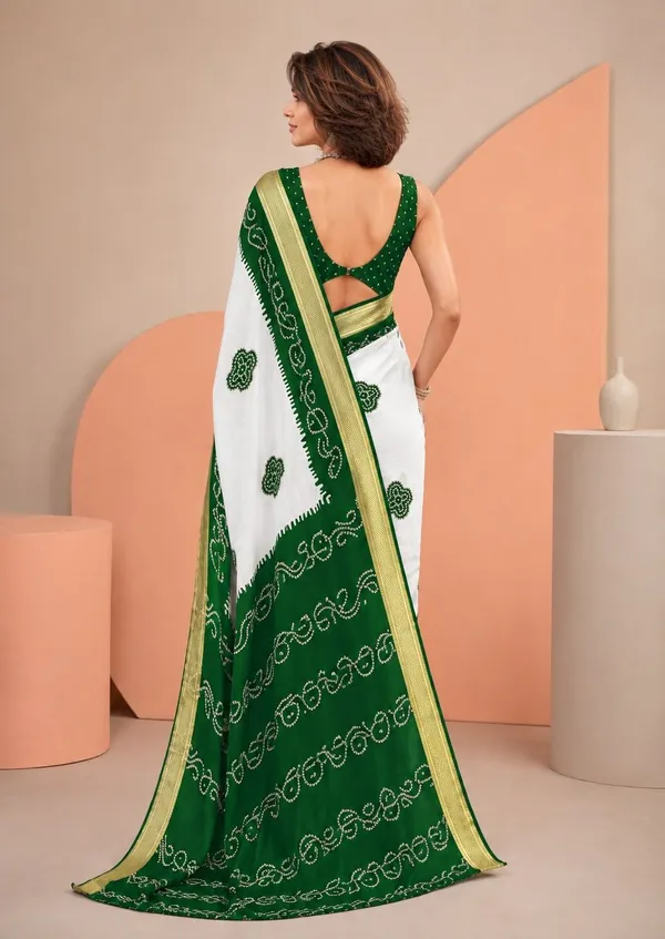 Leelavati_Printed_Blocked_Printed_Woven_Bandhani_Pure_Cotton_Saree_Green
