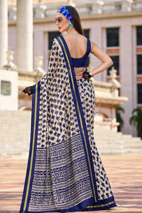 Leelavati_Printed_Floral_Print_Geometric_Print_Blocked_Printed_Woven_Daily_Wear_Pure_Cotton_Saree_Blue