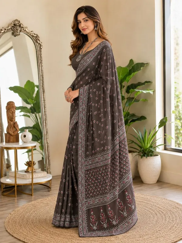 Leelavati_Printed_Floral_Print_Geometric_Print_Blocked_Printed_Daily_Wear_Pure_Cotton_Saree_Grey