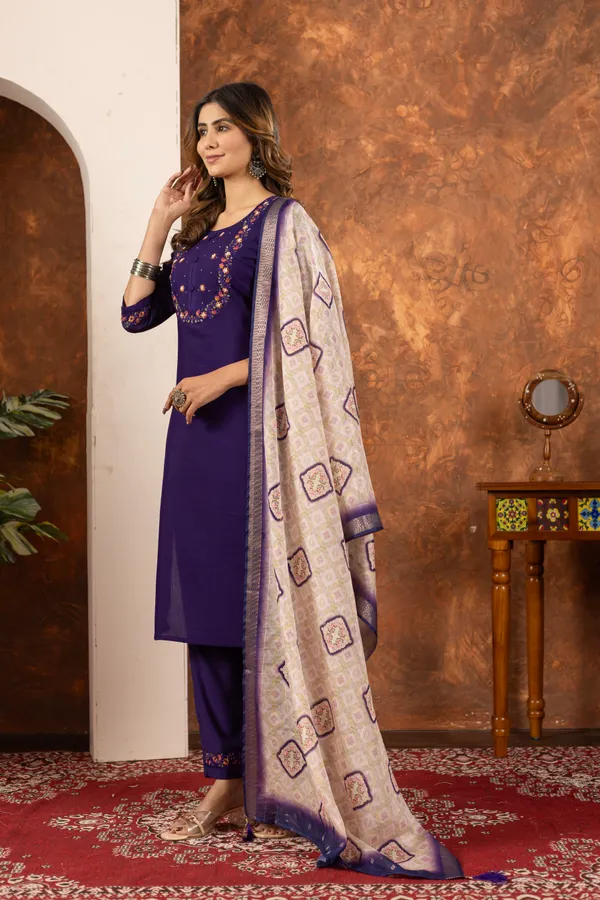 Purple_Marina_Silk_Embroidered_Kurti_With_Pant_And_Dupatta_For_Women
