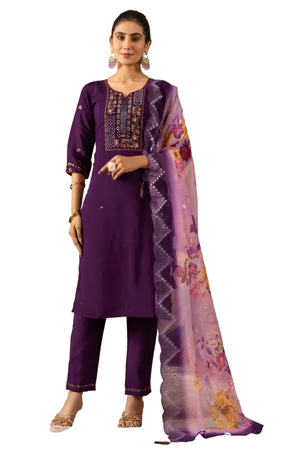 Purple_Roman_Silk_Embroidered_Kurti_With_Pant_And_Dupatta_For_Women