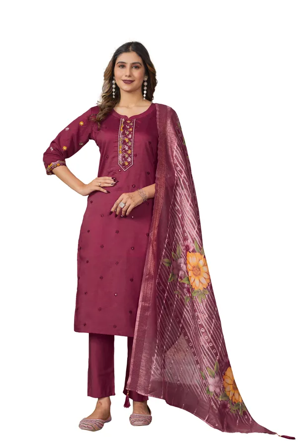 Pink_Roman_Silk_Embroidered_Kurti_With_Pant_And_Dupatta_For_Women