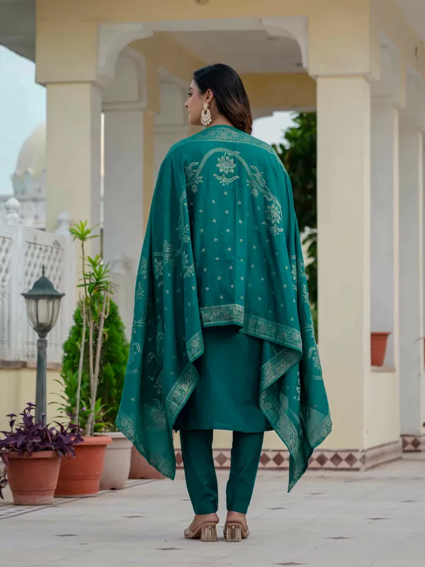 Rama_Green_Roman_Silk_Embroidered_Kurti_With_Pant_And_Dupatta_For_Women