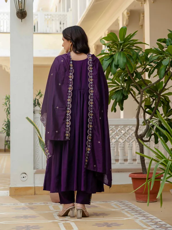 Purple_Viscose_Roman_Silk_Anarkali_Kurti_With_Pant_And_Dupatta_For_Women