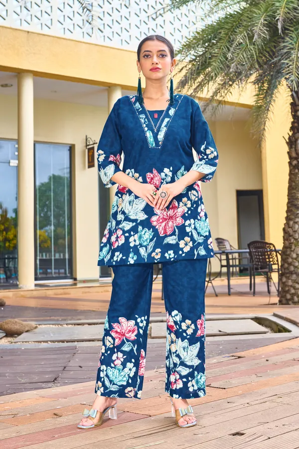 Blue_Cotton_A-Line_Printed_Co-Ords_Set_For_Women
