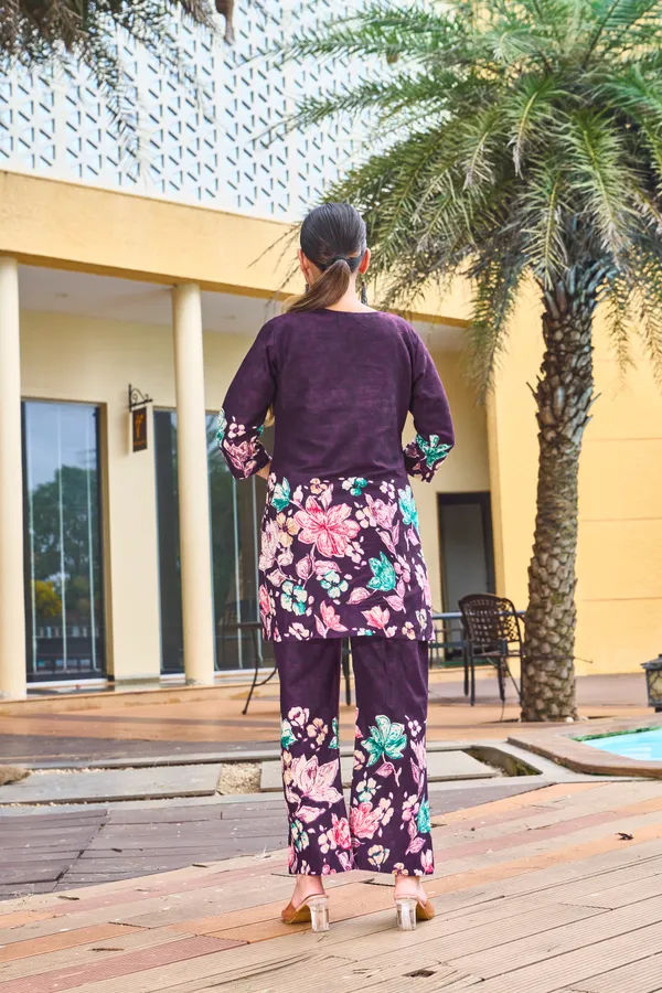 Purple_Cotton_A-Line_Printed_Co-Ords_Set_For_Women