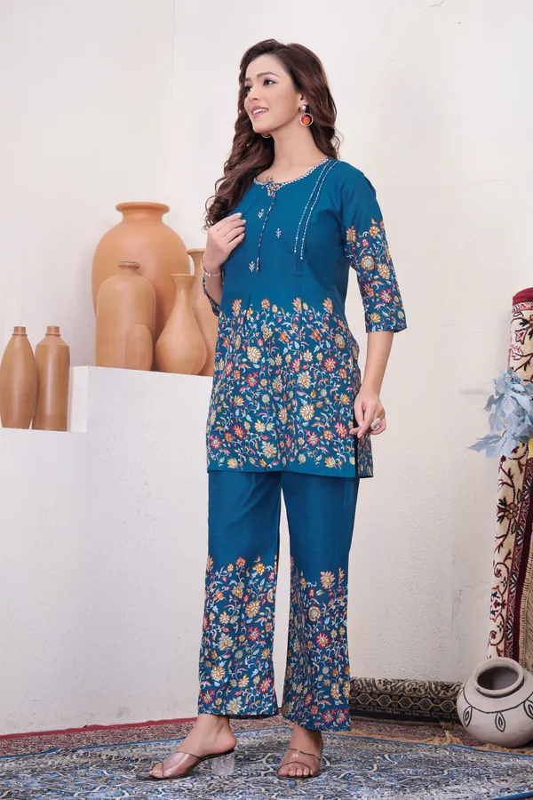 Blue_Pure_Cotton_Printed_Co-Ord_Set_For_Women