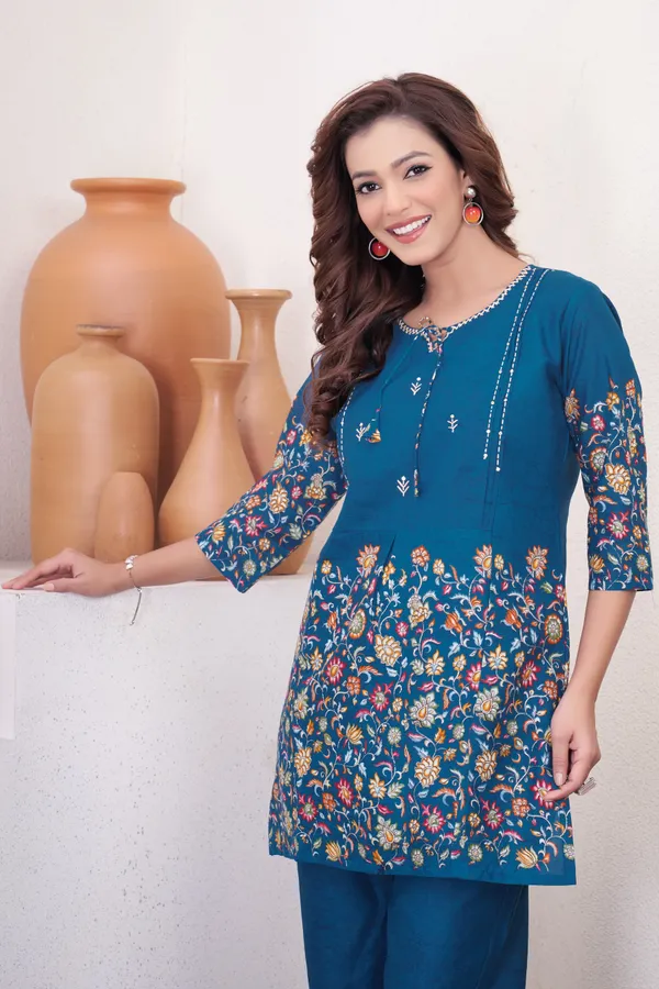 Blue_Pure_Cotton_Printed_Co-Ord_Set_For_Women