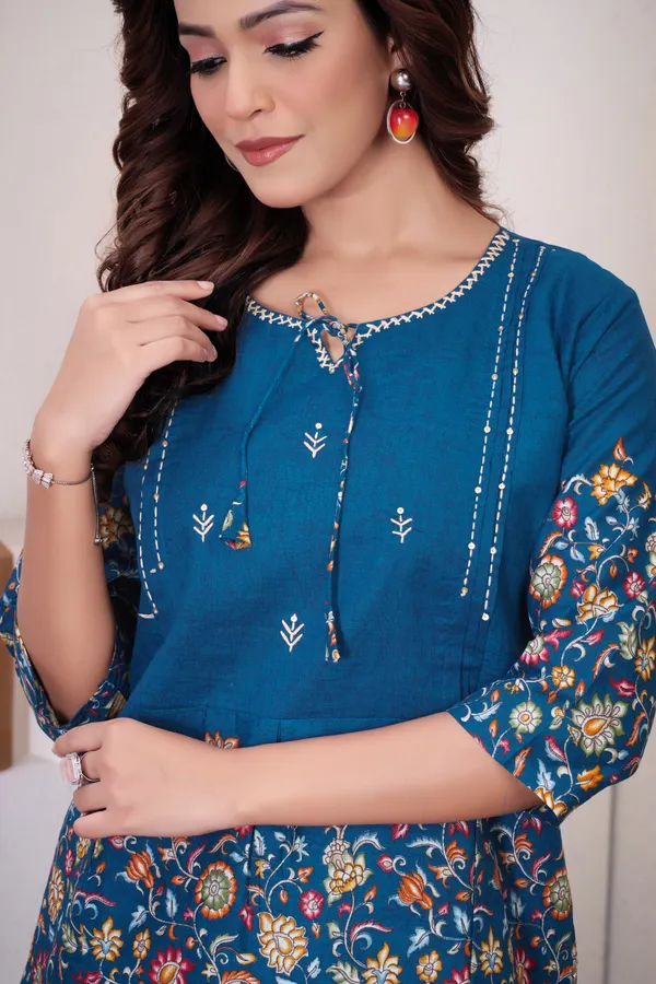 Blue_Pure_Cotton_Printed_Co-Ord_Set_For_Women
