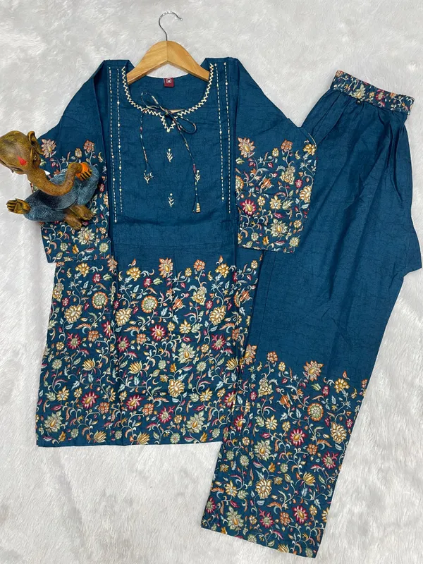 Blue_Pure_Cotton_Printed_Co-Ord_Set_For_Women