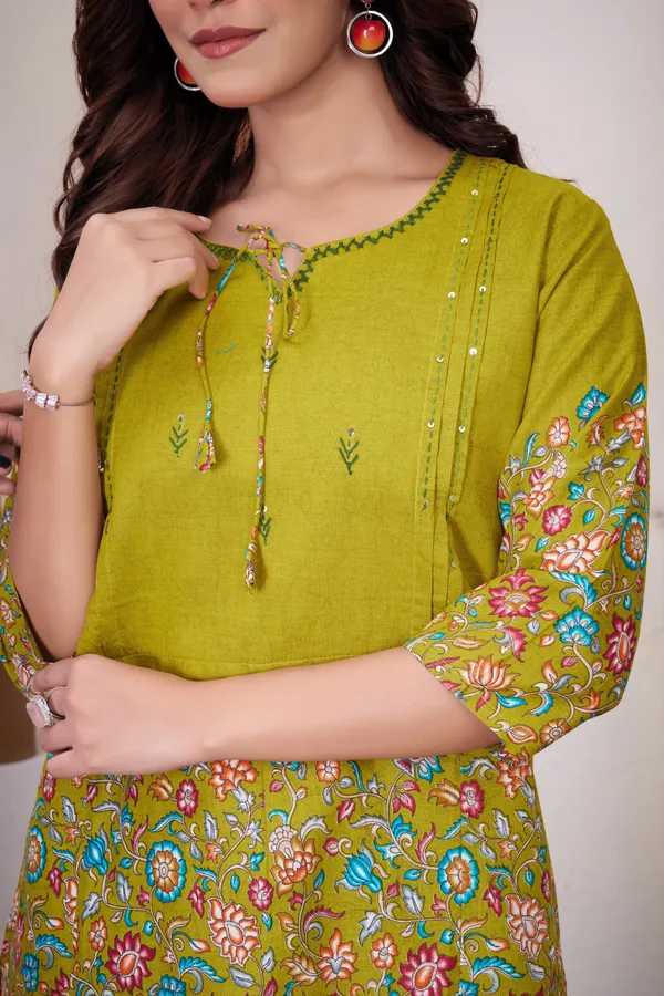Lemon_Yellow_Cotton_Printed_Co-Ords_Set_For_Women