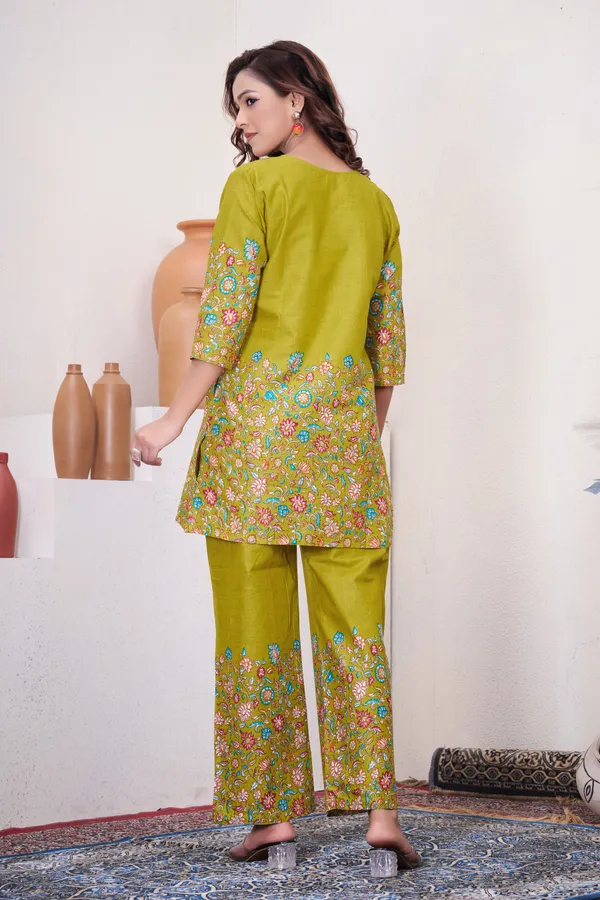 Lemon_Yellow_Cotton_Printed_Co-Ords_Set_For_Women