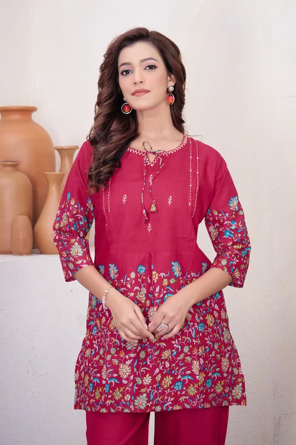 Pink_Pure_Cotton_Printed_Co-Ords_Set_For_Women