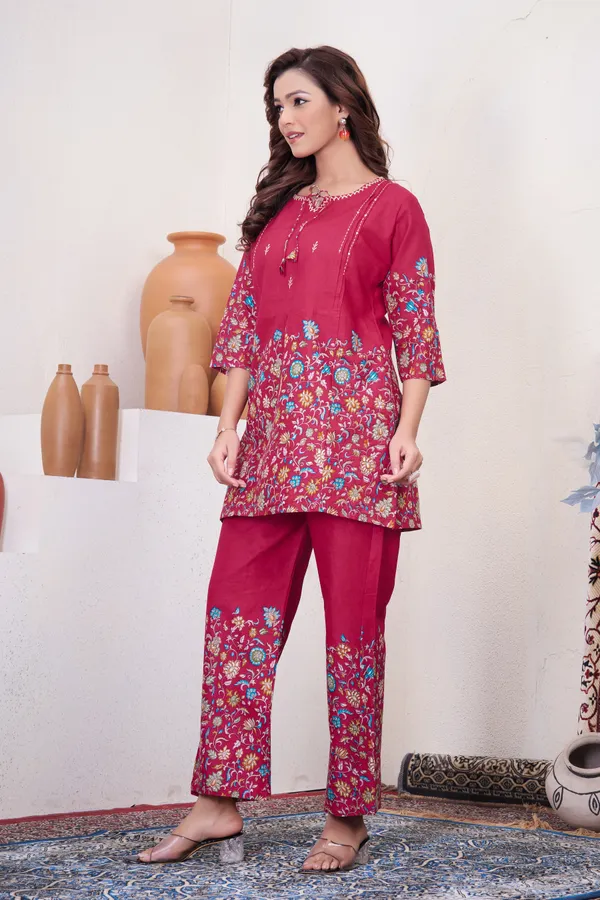 Pink_Pure_Cotton_Printed_Co-Ords_Set_For_Women