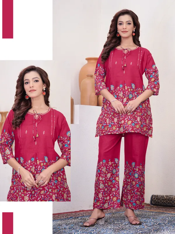 Pink_Pure_Cotton_Printed_Co-Ords_Set_For_Women