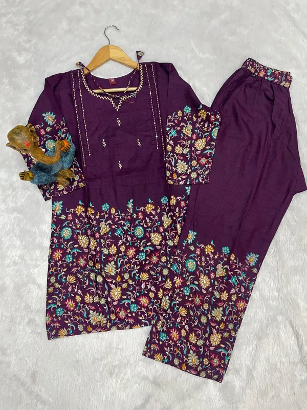 Wine_Cotton_Printed_Co-Ords_Set_For_Women