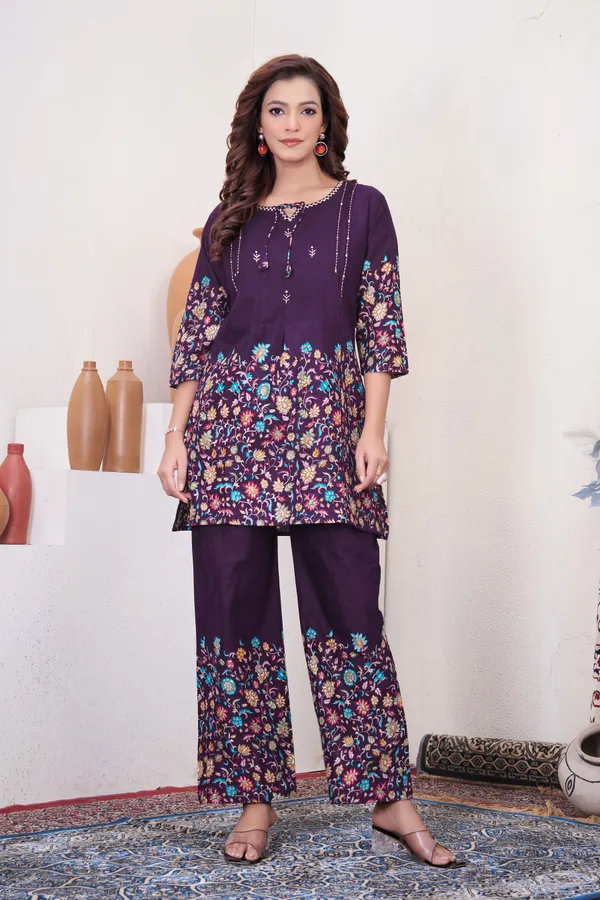 Wine_Cotton_Printed_Co-Ords_Set_For_Women