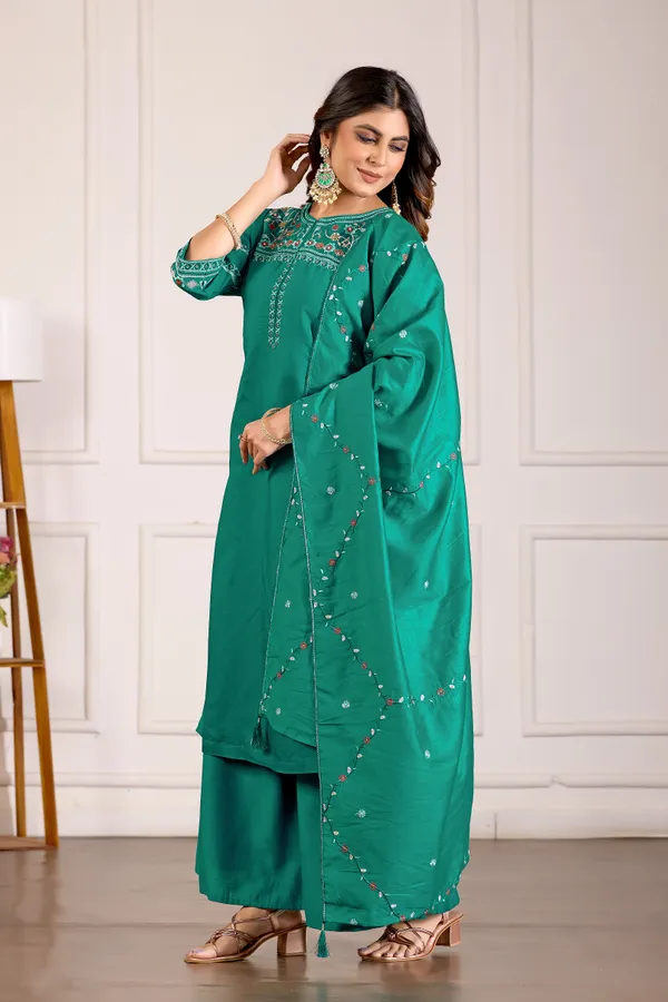Rama_Green_Viscose_Mango_Silk_Anarkali_Kurti_With_Palazzo_And_Dupatta_For_Women