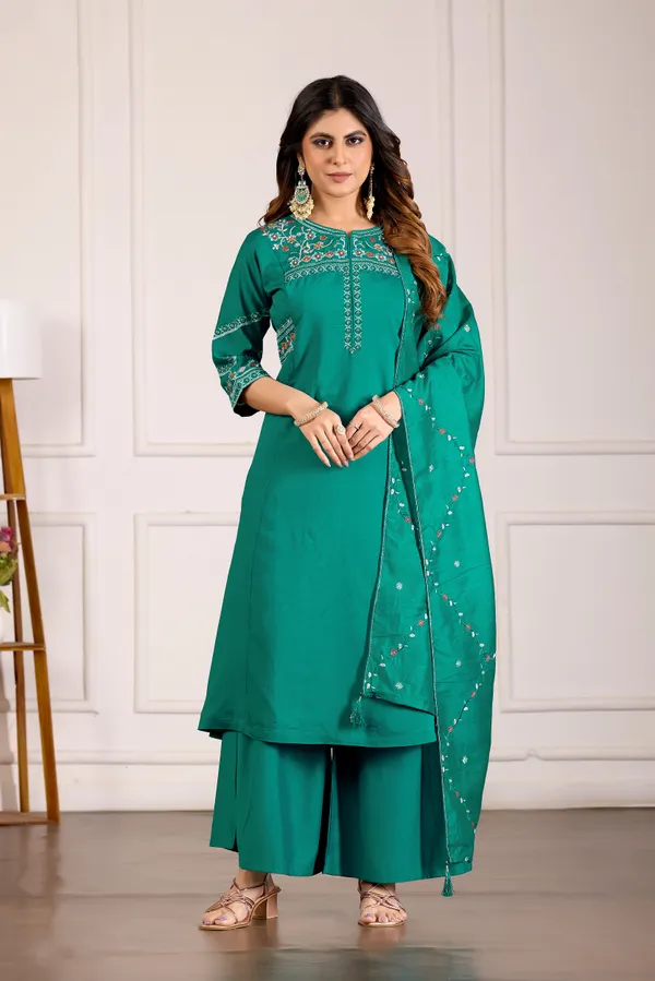 Rama_Green_Viscose_Mango_Silk_Anarkali_Kurti_With_Palazzo_And_Dupatta_For_Women