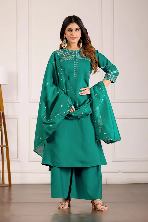 Rama_Green_Viscose_Mango_Silk_Anarkali_Kurti_With_Palazzo_And_Dupatta_For_Women