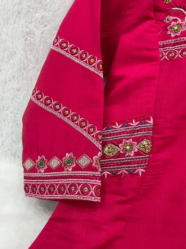 Rani_Pink_Viscose_Mango_Silk_Anarkali_Kurti_With_Palazzo_And_Dupatta_For_Women