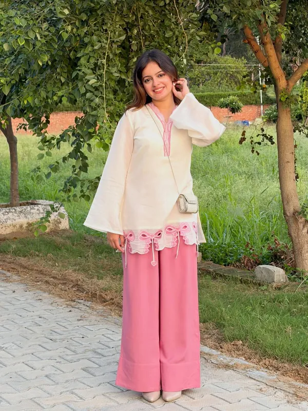 Launching_New_🦋_Đěsigner_Party_Wear_Look_Pur_Roman_Silk_Top_&_Plazzo__set*
