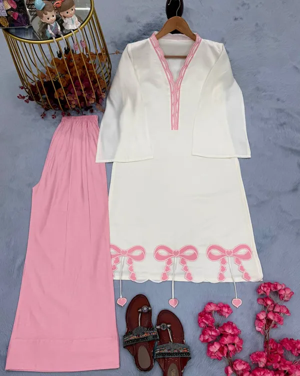 Launching_New_🦋_Đěsigner_Party_Wear_Look_Pur_Roman_Silk_Top_&_Plazzo__set*