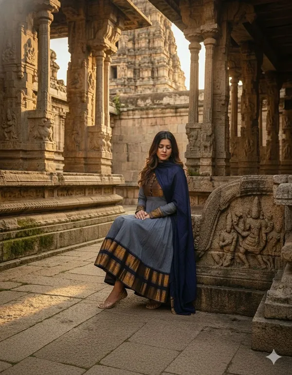 New_trending_anarkali_kurti_Jacquard_weaving_zari_border_And_Duppatta_