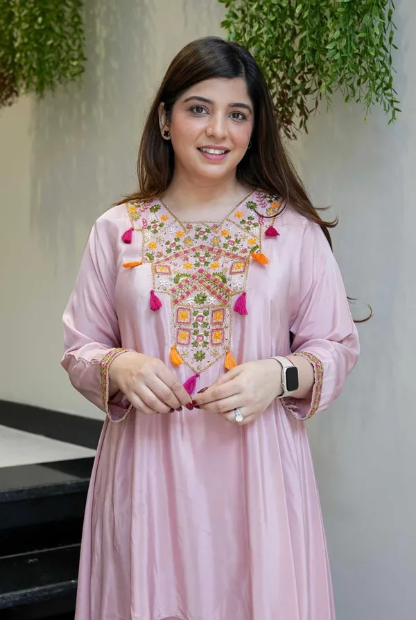 Cream_French_Crepe_Embroidered_Kurti_With_Palazzo_For_Women