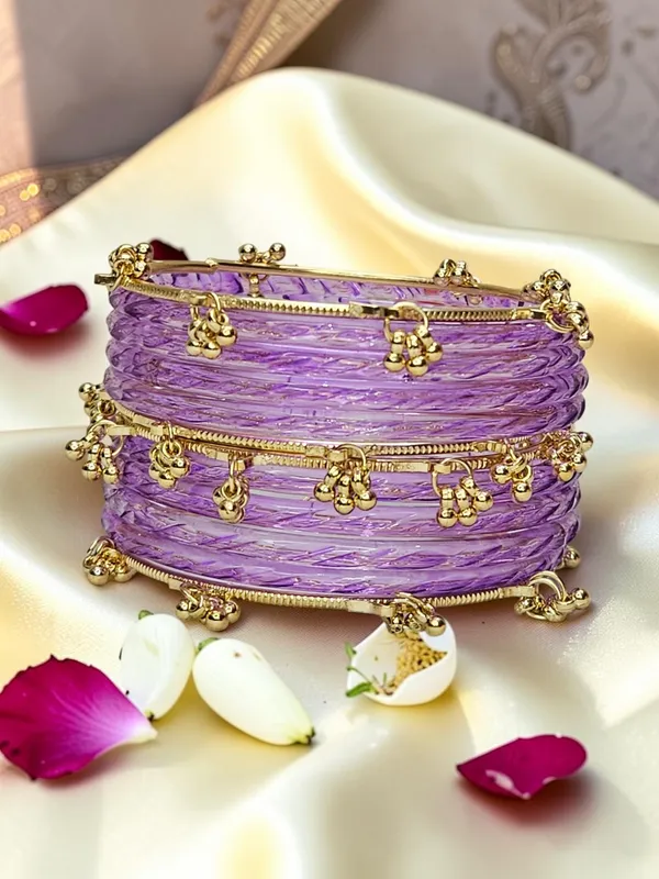 PURPLE_JELLY_GLASS_KASHMIRI_GHUNGROO_BANGLE_SET_FOR_WOMEN