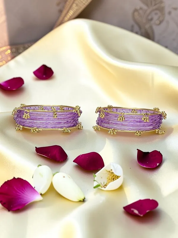 PURPLE_JELLY_GLASS_KASHMIRI_GHUNGROO_BANGLE_SET_FOR_WOMEN