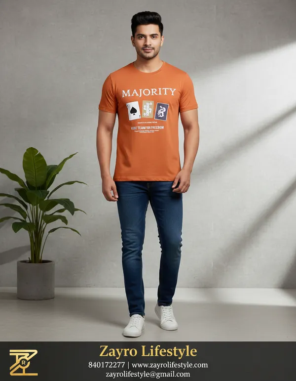 Orange_Graphic_Print_T_Shirt_For_Men