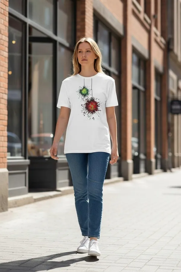 White_Graphic_Print_T_Shirt_For_Women