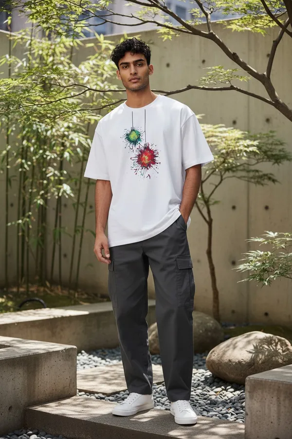 White_Graphic_Print_Oversized_T_Shirt_For_Men