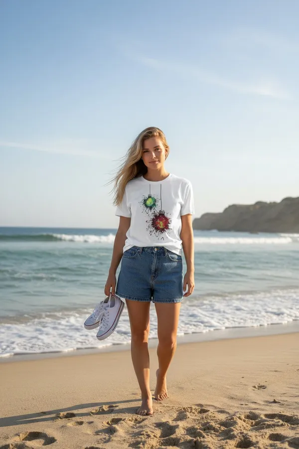 White_Graphic_Print_T_Shirt_For_Women