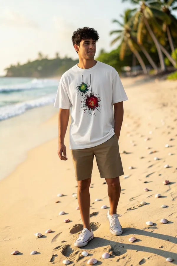 White_Graphic_Print_Oversized_T_Shirt_For_Men