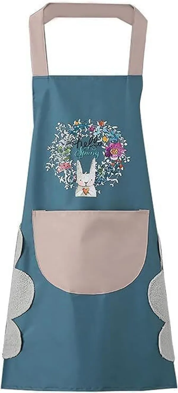 THE_HOMEROOTS_Cotton_Apron_-_Free_Size_(Green,_Single_Piece)_-_Pack_Of_2