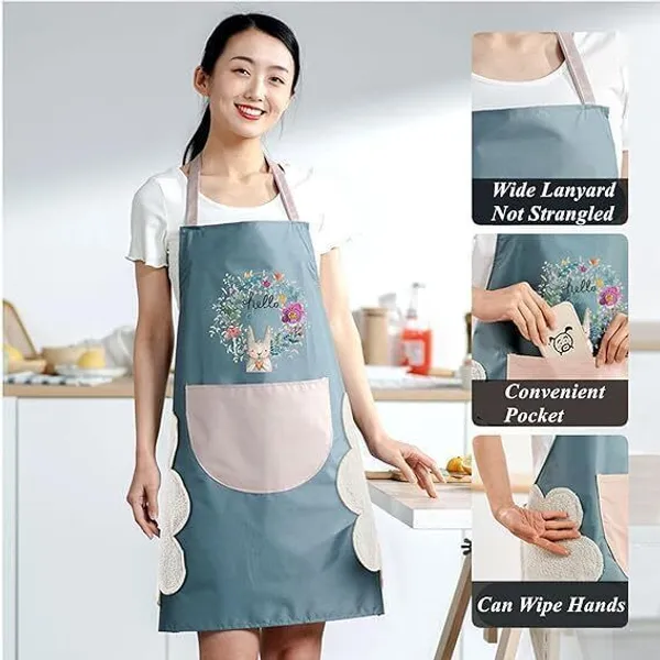 THE_HOMEROOTS_Cotton_Apron_-_Free_Size_(Green,_Single_Piece)_-_Pack_Of_2