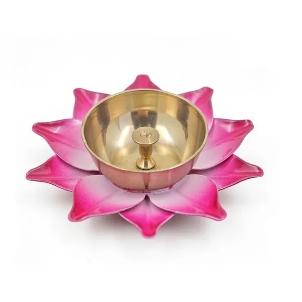 THE_HOMEROOTS_Pack_Of_1_Pc_Lotus_Shaped_Brass_Diya_3_Inch_Multicolor_Center_Wick_Holder_Pital_Akhand_Kamal_Deep_Vilakku_For_Puja_Home_Decor_Diwali_Gifting_-_Pack_Of_3