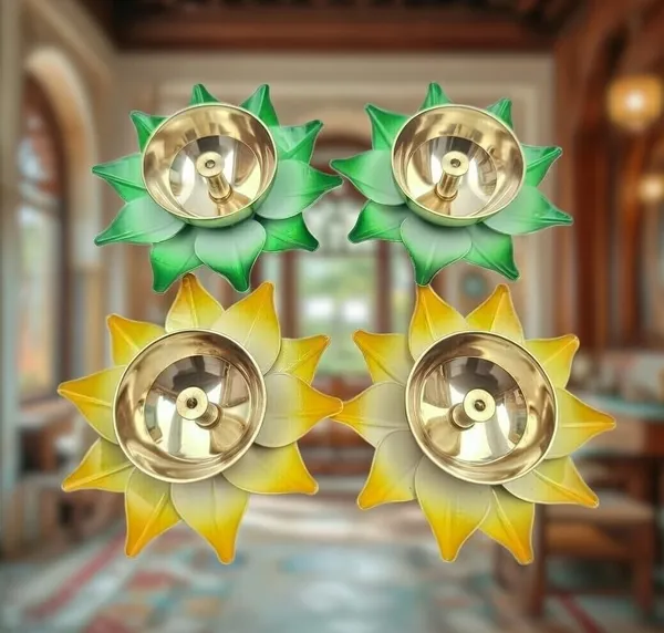 THE_HOMEROOTS_Pack_Of_4_Pc_Lotus_Shaped_Brass_Diya_3_Inch_Multicolor_Center_Wick_Holder_Pital_Akhand_Kamal_Deep_Vilakku_For_Puja_Home_Decor_Diwali_Gifting
